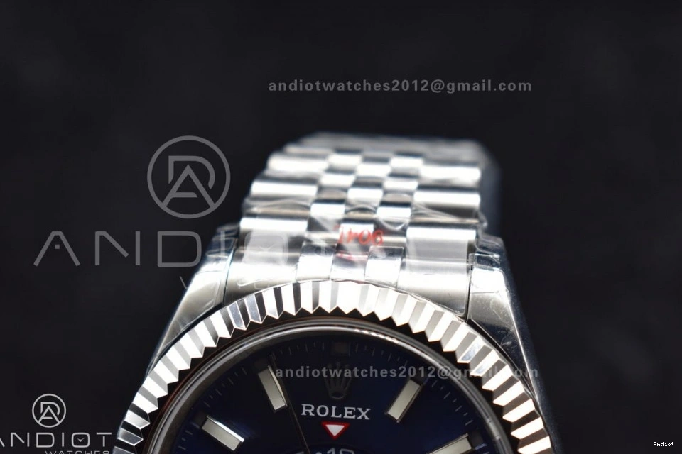 Blue SS A23J Best on SS Skydweller Jubilee Noob Dial Edition Bracelet 1124